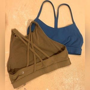 Blue Lululemon Flow Y Nulu Light Support Sports Bra